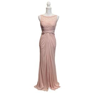 Sleeveless Cameo Old Rose Long Maxi Full Length Bridesmaid / Prom Gown